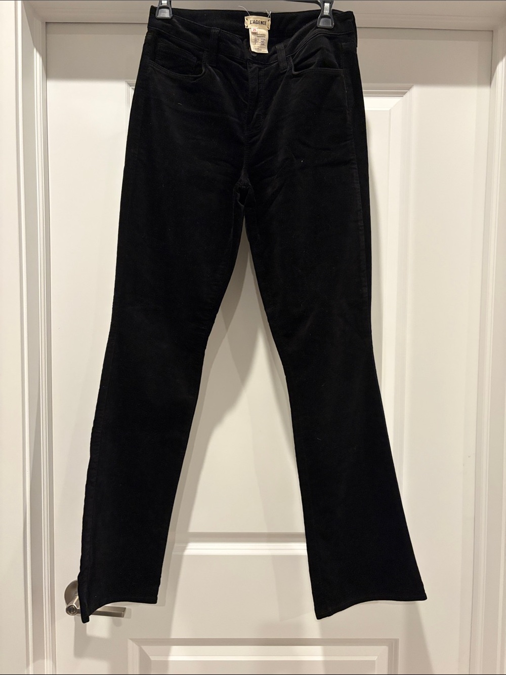 L'AGENCE Black Boot-Cut Velvet Jeans